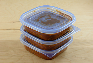 store leftovers in smaller portions